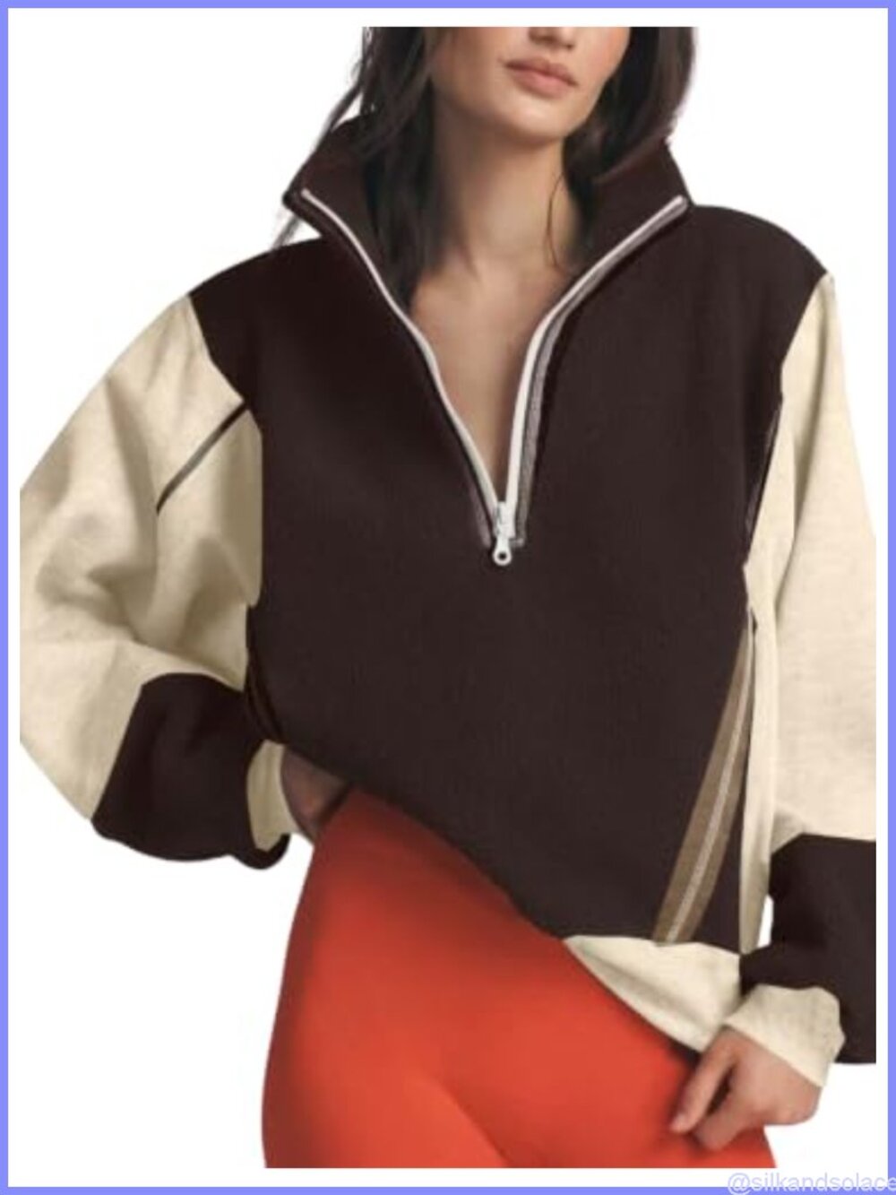 Women's Quarter Zip Fleece Sweatshirt Long Sleeve Pullover Top